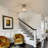1-Light Farmhouse Cage Semi Flush Mount Ceiling Light With Glass Shade For Living Room, Bedroom, Entryway-1163312577