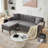  80'' Wide Sofa-And-Chaise Sectional Set With Ottoman Tufted Upholstered Living Room Set-1227647768