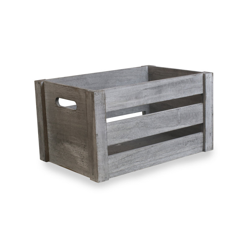 Deep Crate Wood Basket, 22.5cm W x 35cm D