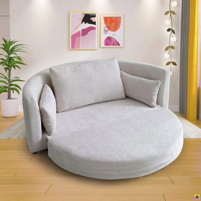 Atlai Convertible Round Chaise Lounge Chair, Sofa Chair by Wade Logan