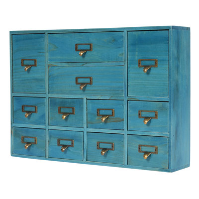 Wood Stackable Desk Organizer with 12 Drawers