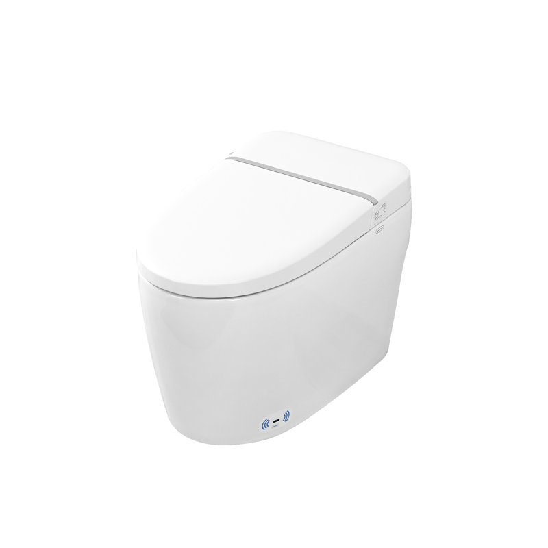Smart Toilet Bidet With Self-Cleaning Nozzle, Heated Seat, Night , Knob Flush, Blackout Flushing, Silent Slow Descent, Soft Close, Auto 3 Temperature Settings, White Side Remote Control, Down, Options