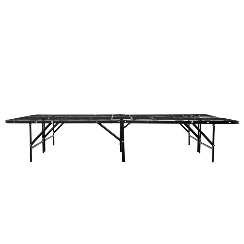 Base de lit solide en métal pour chambre à coucher, base de lit plateforme solide pour matelas, Lit double
