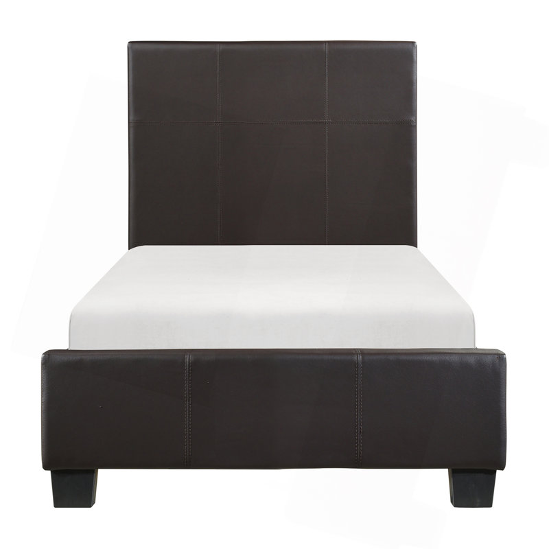 Lit plateforme contemporain 1 pièce en similicuir durable
