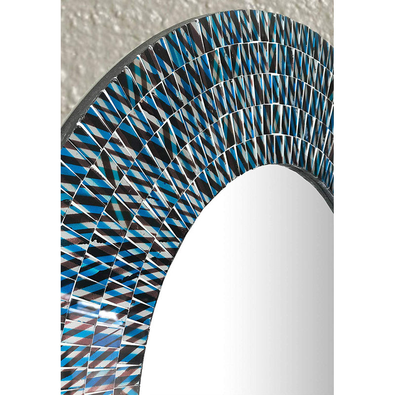 Miroir mural Ulrike, Noir / Turquoise