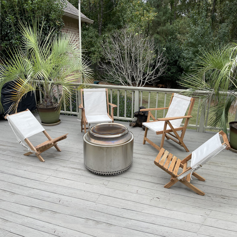 Chaise de patio pliante en bois massif
