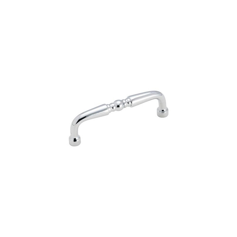3" Solid Brass Turned Wire Pull Polished Chrome