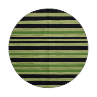 HorizontalStripes Green Indoor and Outdoor Area Rug