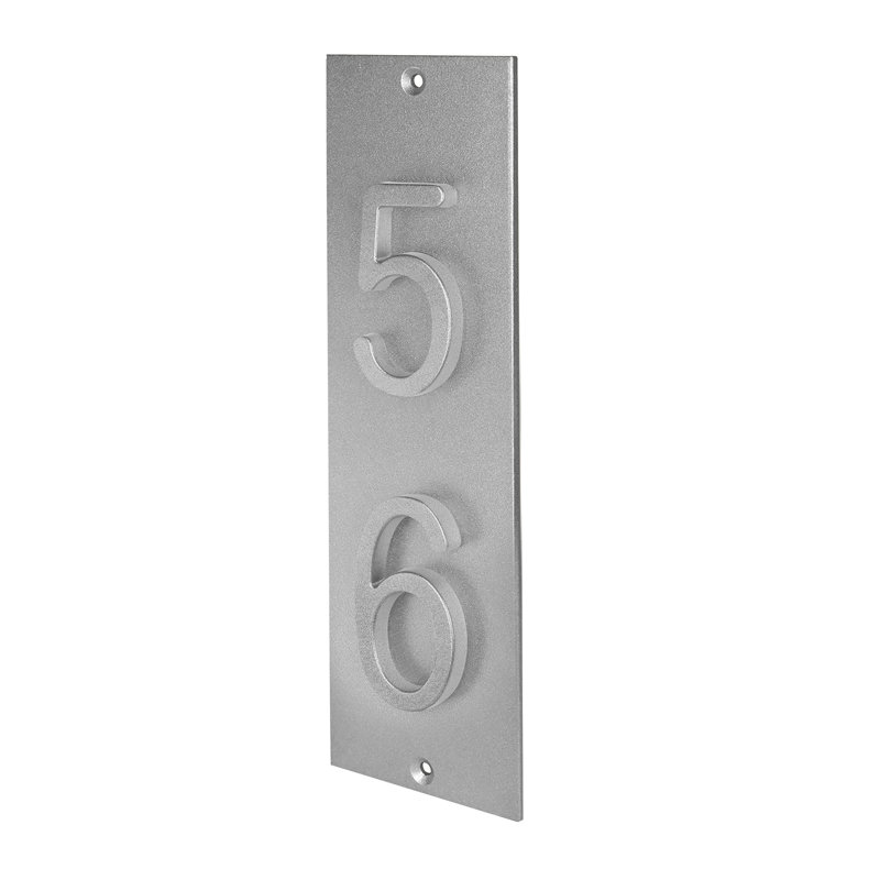 Plaque d'adresse verticale en aluminium Royal Shade, Argent argent, Oui, Argent argent
