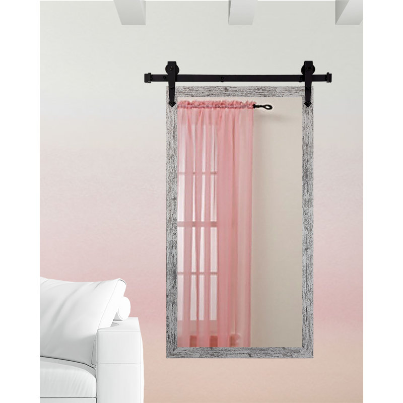 Miroir de salle de bain N Peace, H 64 po x l 36 po, Blanc patiné / gris