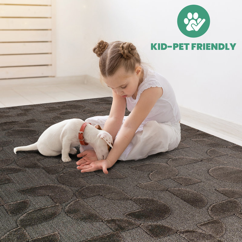 Tapis brun grand facile à nettoyer de 9 pi x 12 pi Step Collection