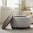 Upholstered Round Storage Ottoman with Wooden Tray-256955491
