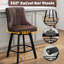 Tabouret de bar pivotant de 1/2 po, tabouret de bar à hauteur de comptoir de 24 po avec dossier, tabouret de bar rembourré en cuir synthétique avec pieds en bois massif pour la cuisine et le bar-844719867-844897437