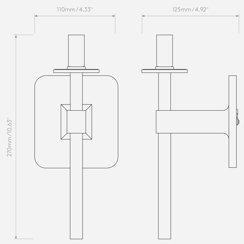Tacoma 1 - Light Wallchiere, Matte Black