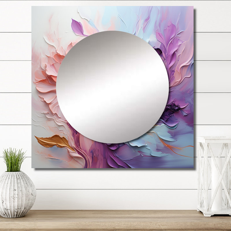Whirling Dreamscape - Abstract Spirals Square Mirror Wall Decor For Bedroom, 36" x 36"