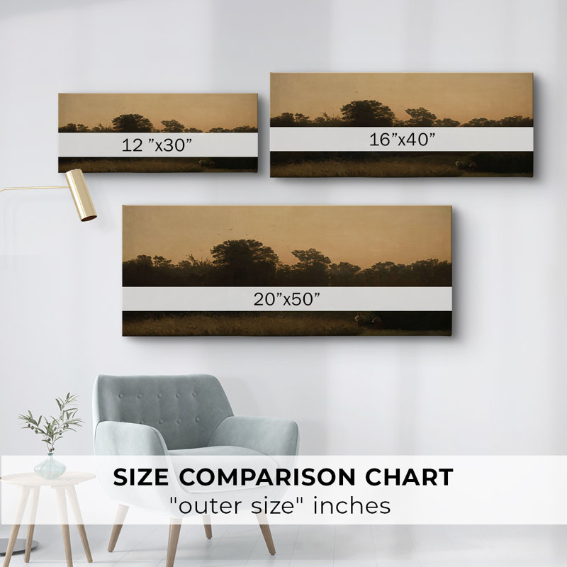 Série paysage - CDLXVI - Toile tendue avec châssis - Prêt à accrocher, H 12 po x l 30 po