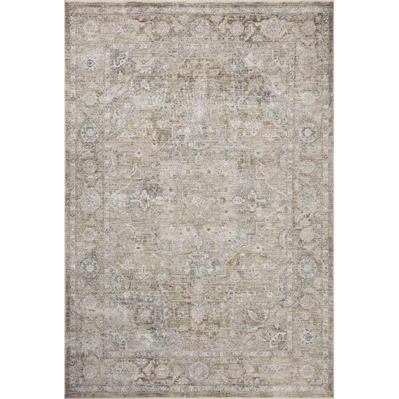 Loloi Kahmel Khaki / Slate Area Rug, Rectangle 7'10" x 10'