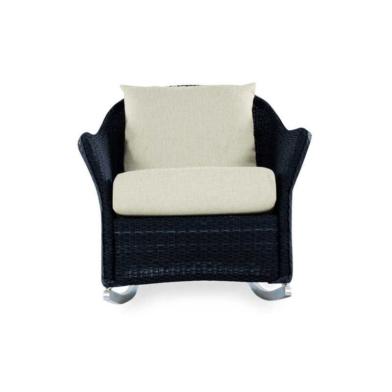 Weekend Retreat Outdoor Rocker Chair, Demo Oatmeal, Ebony