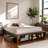 Aura Full Platform Bed, Built-In Shelves modern rustic, Brown 13.78'' H X 58.11'' W X 84.59'' L-1815184792