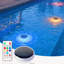 Lampe solaire flottante pour piscine avec télécommande, 12 modes d'éclairage et étanchéité IP67, ensemble de 1