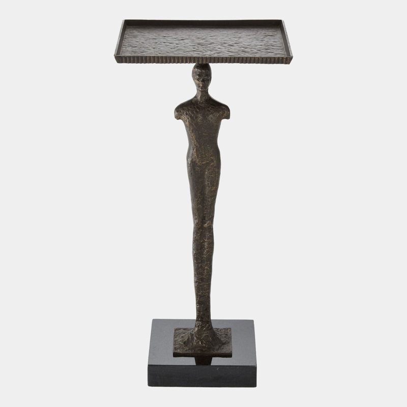 Modern Table, Black Hand Forged Iron/Black Honed Granite