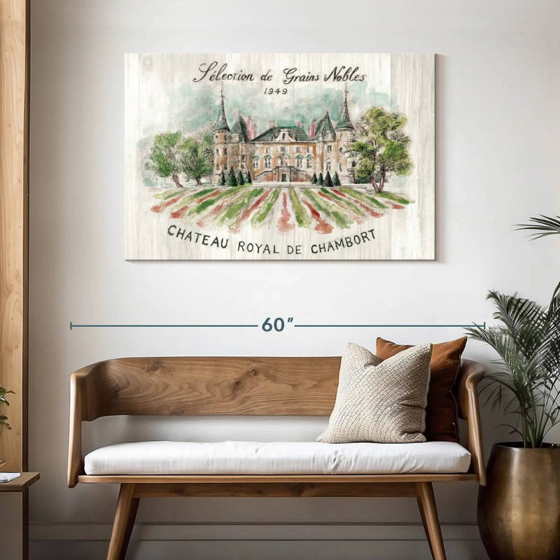 Lilie Chateau Chambort sur bois, H 30 po x l 45 po