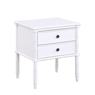 Table de chevet 2 tiroirs Emmett - Blanc