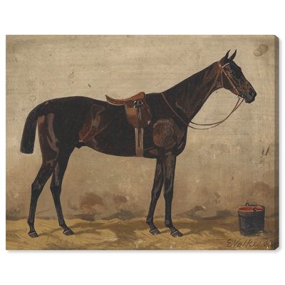 Brauner Im Stall Farm Animals par Emil Volkers - sur toile