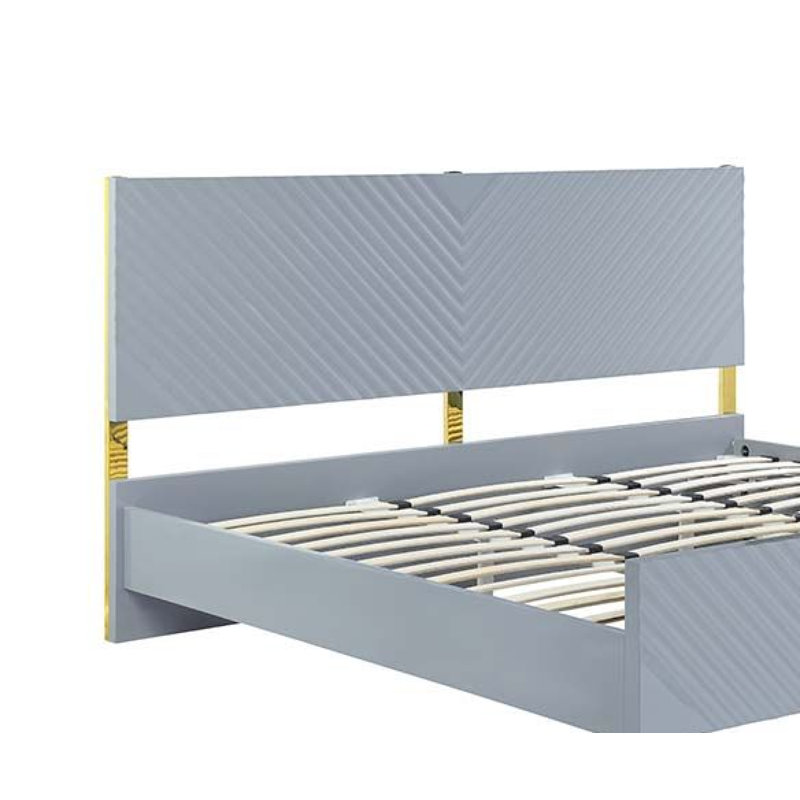 Priya Gaines Bed Component Headboard, Queen, Gray