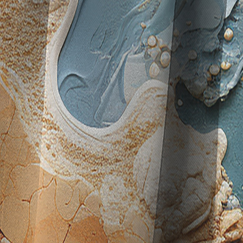 Modern Teal Waves Fight - Rideau de plage côtier - Rideau occultant sans motif - 1 panneau, L 52 po x L 95 po