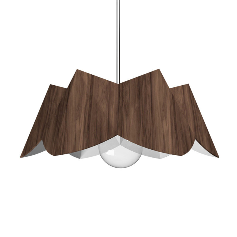 Physalis 1 - Light Pendant, 9.75" H x 25.74" W x 25.74" D, American Walnut