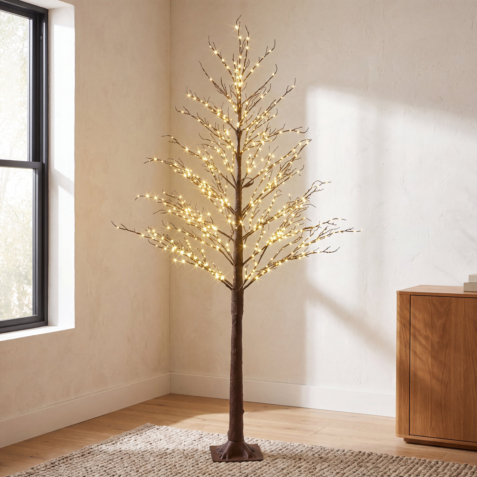 6' Lighted Brown Tree