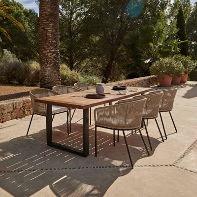 Fabiano 6 - Person Patio Dining Set with Rectangular Table , Cushions Included