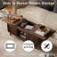 Table basse en bois de noyer avec bureau mobile