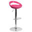 Contemporary Plastic Adjustable Height Barstool with Rounded Cutout Back and Chrome Base-1068235171