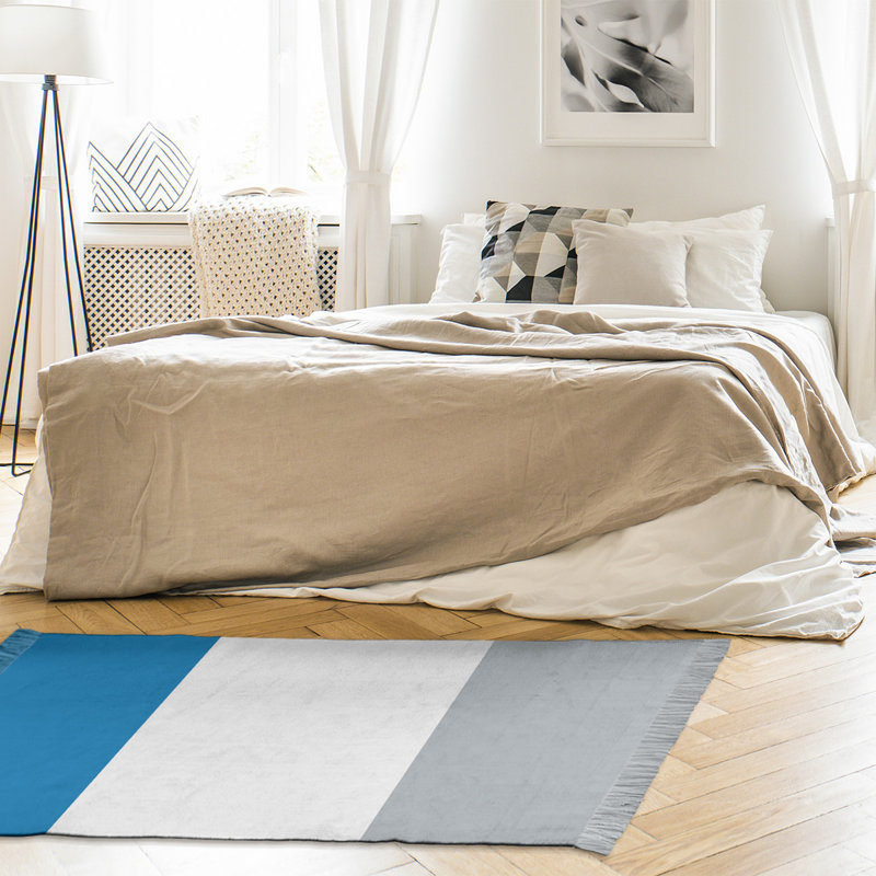 Tapis bleu/gris pour salle de football détroit, Non