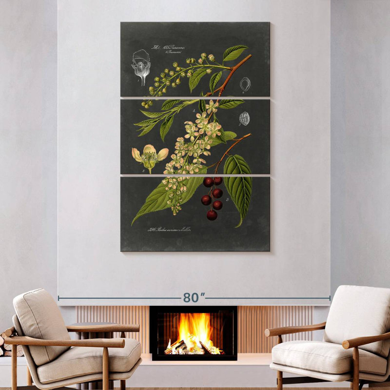 Keiri Midnight Botanical II, 74" H x 48" W