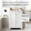Meuble-lavabo moderne autoportant 24 po blanc avec lavabo en céramique, rangement ajustable, tablette réglable-130920196