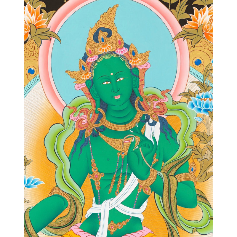 Vert Tara Thangka (Thangka sans brocart)