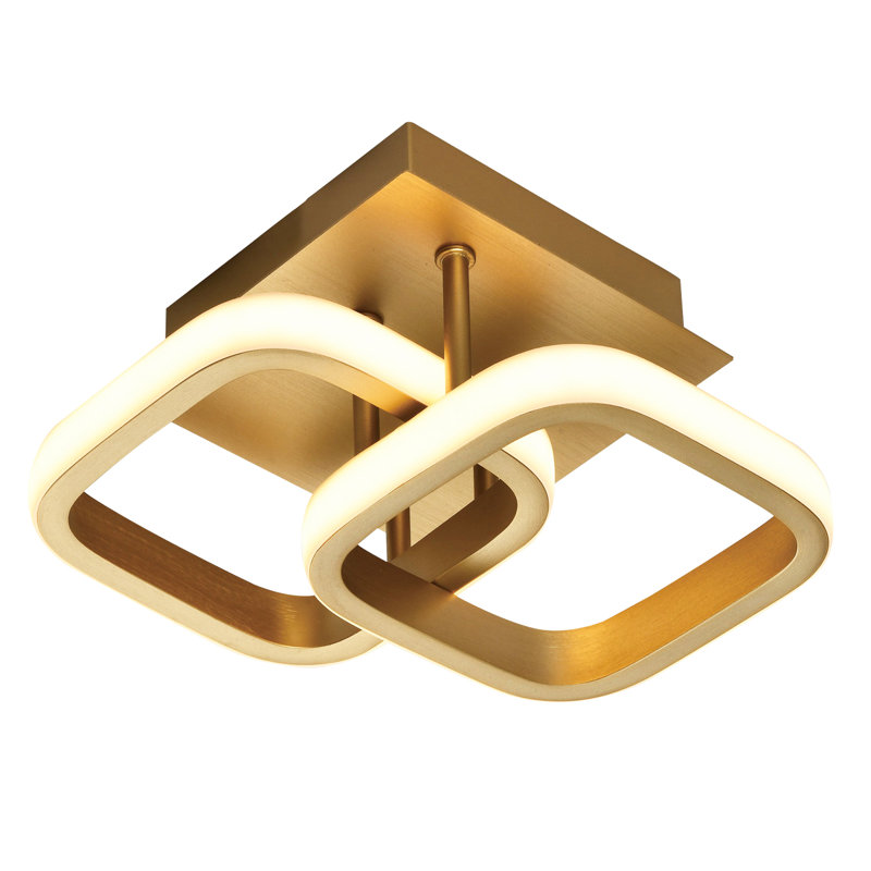 LED Flush Mount, Brushed Gold