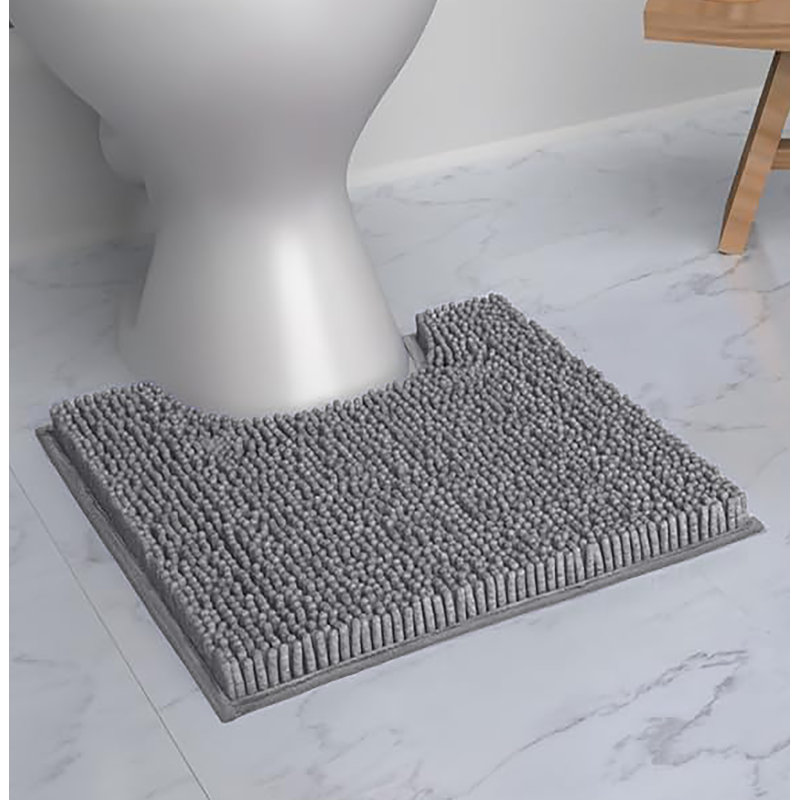 Tapis de salle de bain gris foncé, Gris foncé
