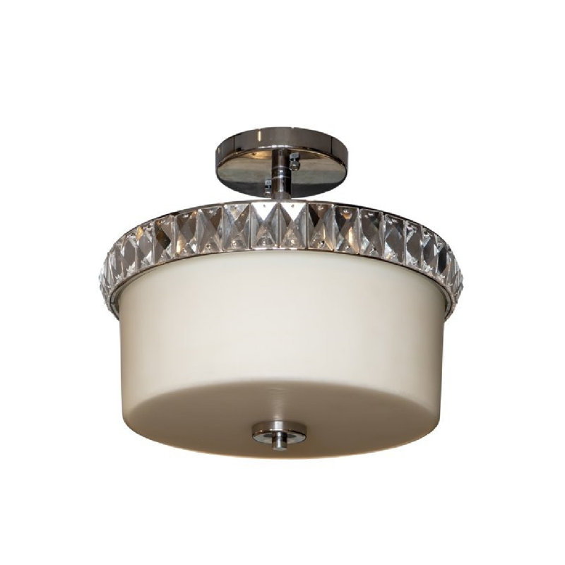 Plafonnier semi-encastré cylindrique unique à 2 lumières de 13 po Misha