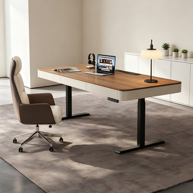 Bureau de travail électrique moderne à hauteur réglable, bureau d'étude et bureau, 29.53" H x 70.87" W x 27.56" D