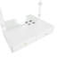 Meuble-lavabo flottant avec miroir et lumières tricolores, coiffeuse murale avec prise de courant, meuble-lavabo compact, grand rangement, blanc-2082080967