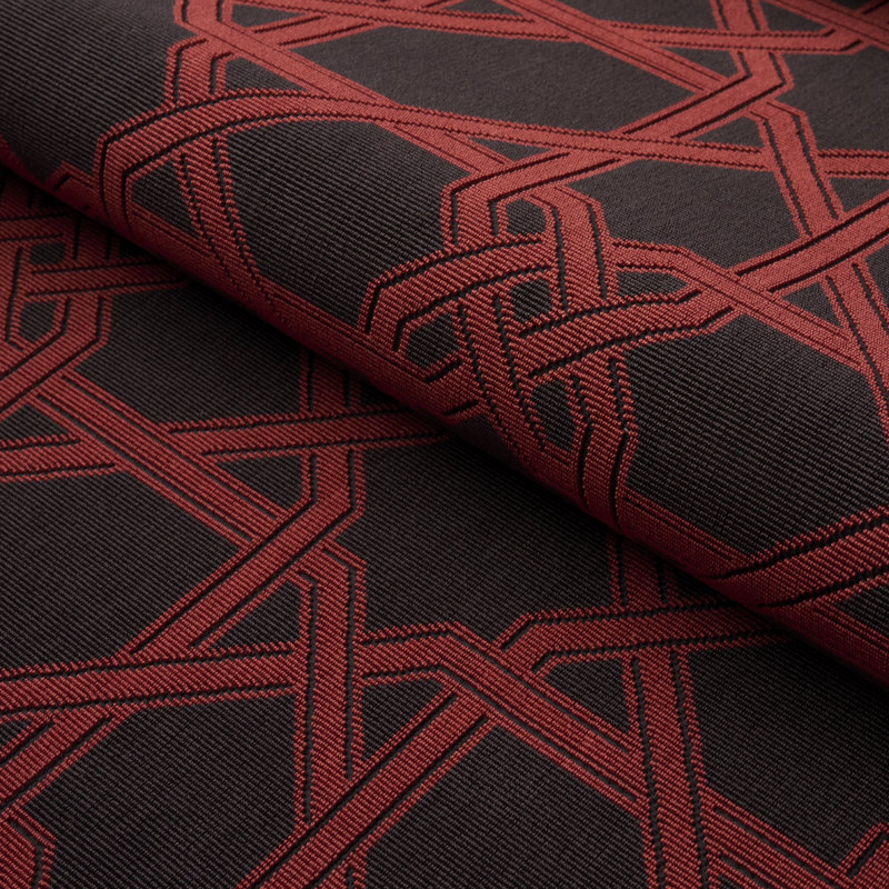 Tissu en mélange de coton, Noir et rouge