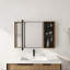 Armoire de toilette 41,6 po avec rangement, armoire à pharmacie murale avec porte miroir, tablettes en verre réglables, contreplaqué