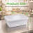 Meat lug 6 pack 20 x 15 x 7 inch 9 gallon white food grade plastic bus tubs with lids heavy duty utility container for dishwashing kitchen prep restaurant catering storage