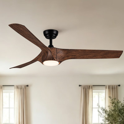 Ventilateur de plafond de ferme moderne de 56 po avec mémoire et minuterie réversible à courant continu à intensité variable Homedream 56 po
