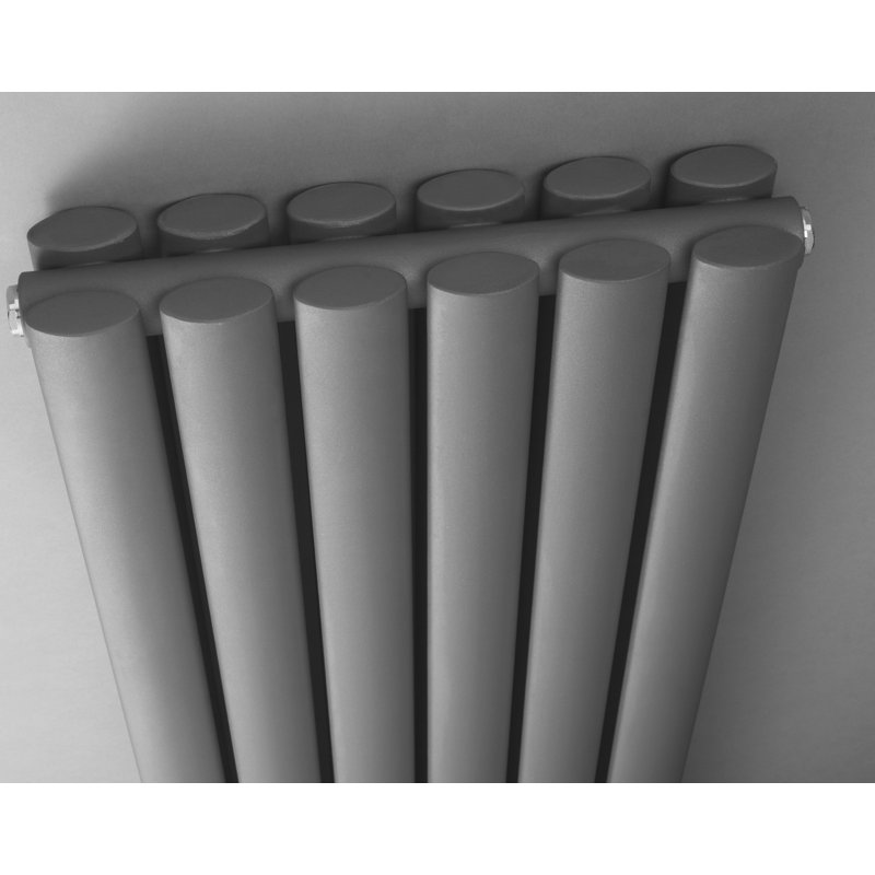 Revive Horizontal And Vertical Oval Panel Radiators, Anthracite, 150cm H x 35.4cm W x 7.8cm D