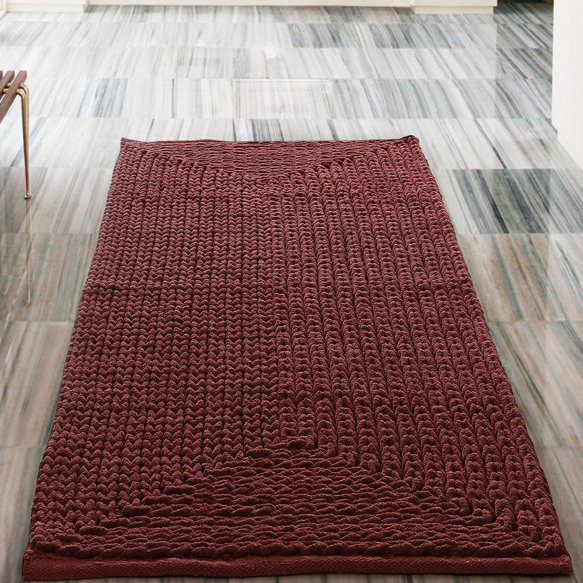 Tapis pour salle de bain Barron, Rouge